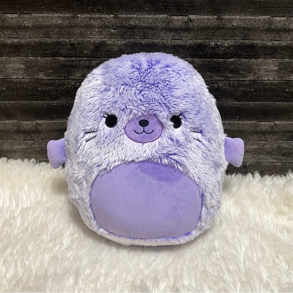 🆕 SQUISHMALLOWS ELLEN THE PURPLE SEAL FUZZ A MALLOW TOY SEA ANIMAL PLUSH